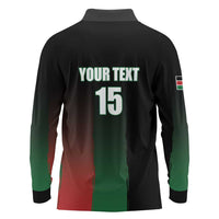 Custom Kenya Cricket Long Sleeve Polo Shirt Go Simbas Go - Wonder Print Shop
