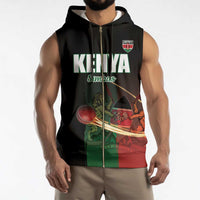 Kenya Cricket Sleeveless Zip Hoodie Go Simbas Go - Wonder Print Shop
