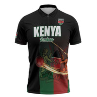 Kenya Cricket Zipper Polo Shirt Go Simbas Go - Wonder Print Shop