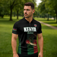 Kenya Cricket Zipper Polo Shirt Go Simbas Go - Wonder Print Shop