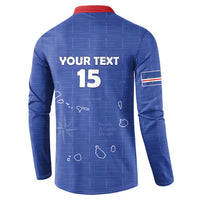 Custom Cape Verde Football Button Sweatshirt Come On Tubaroes Azuis - Blue - Wonder Print Shop