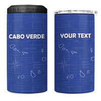 Custom Cape Verde Football 4 in 1 Can Cooler Tumbler Come On Tubaroes Azuis - Blue - Wonder Print Shop