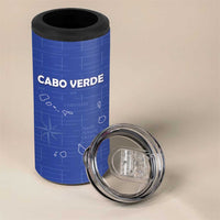 Custom Cape Verde Football 4 in 1 Can Cooler Tumbler Come On Tubaroes Azuis - Blue - Wonder Print Shop