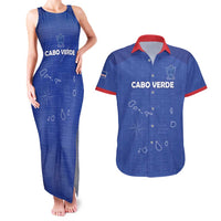 Custom Cape Verde Football Couples Matching Tank Maxi Dress and Hawaiian Shirt Come On Tubaroes Azuis - Blue - Wonder Print Shop