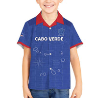 Custom Cape Verde Football Kid Hawaiian Shirt Come On Tubaroes Azuis - Blue - Wonder Print Shop