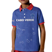 Custom Cape Verde Football Kid Polo Shirt Come On Tubaroes Azuis - Blue - Wonder Print Shop