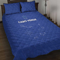 Cape Verde Football Quilt Bed Set Come On Tubaroes Azuis - Blue - Wonder Print Shop