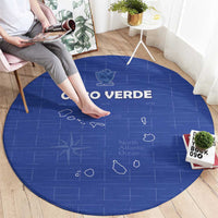 Cape Verde Football Round Carpet Come On Tubaroes Azuis - Blue - Wonder Print Shop