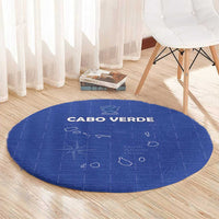 Cape Verde Football Round Carpet Come On Tubaroes Azuis - Blue - Wonder Print Shop