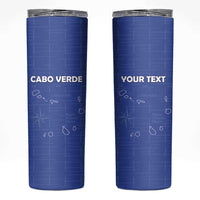 Custom Cape Verde Football Skinny Tumbler Come On Tubaroes Azuis - Blue - Wonder Print Shop