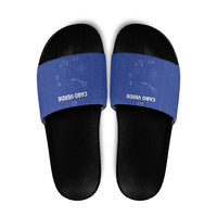 Cape Verde Football Slide Sandals Come On Tubaroes Azuis - Blue - Wonder Print Shop