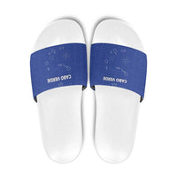 Cape Verde Football Slide Sandals Come On Tubaroes Azuis - Blue - Wonder Print Shop