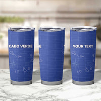 Custom Cape Verde Football Tumbler Cup Come On Tubaroes Azuis - Blue - Wonder Print Shop