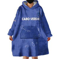 Custom Cape Verde Football Wearable Blanket Hoodie Come On Tubaroes Azuis - Blue - Wonder Print Shop
