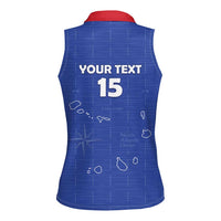 Custom Cape Verde Football Women Sleeveless Polo Shirt Come On Tubaroes Azuis - Blue - Wonder Print Shop