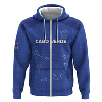 Custom Cape Verde Football Zip Hoodie Come On Tubaroes Azuis - Blue - Wonder Print Shop