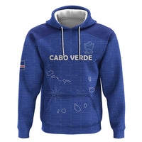 Custom Cape Verde Football Zip Hoodie Come On Tubaroes Azuis - Blue - Wonder Print Shop