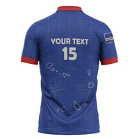 Custom Cape Verde Football Zipper Polo Shirt Come On Tubaroes Azuis - Blue - Wonder Print Shop
