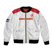Custom Cape Verde Football Bomber Jacket Come On Tubaroes Azuis - White - Wonder Print Shop