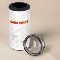 Custom Cape Verde Football 4 in 1 Can Cooler Tumbler Come On Tubaroes Azuis - White - Wonder Print Shop