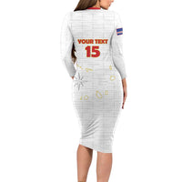 Custom Cape Verde Football Family Matching Long Sleeve Bodycon Dress and Hawaiian Shirt Come On Tubaroes Azuis - White - Wonder Print Shop