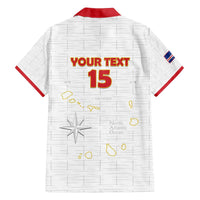 Custom Cape Verde Football Family Matching Off The Shoulder Long Sleeve Dress and Hawaiian Shirt Come On Tubaroes Azuis - White - Wonder Print Shop