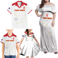 Custom Cape Verde Football Family Matching Off Shoulder Maxi Dress and Hawaiian Shirt Come On Tubaroes Azuis - White - Wonder Print Shop