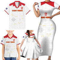 Custom Cape Verde Football Family Matching Short Sleeve Bodycon Dress and Hawaiian Shirt Come On Tubaroes Azuis - White - Wonder Print Shop