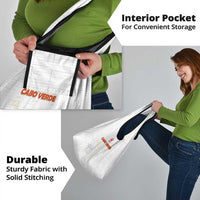 Cape Verde Football Grocery Bag Come On Tubaroes Azuis - White - Wonder Print Shop