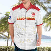 Custom Cape Verde Football Hawaiian Shirt Come On Tubaroes Azuis - White - Wonder Print Shop