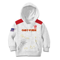 Custom Cape Verde Football Kid Hoodie Come On Tubaroes Azuis - White - Wonder Print Shop