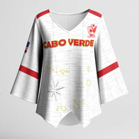 Custom Cape Verde Football Kimono Sleeve Blouse Come On Tubaroes Azuis - White - Wonder Print Shop