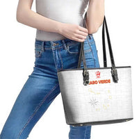 Cape Verde Football Leather Tote Bag Come On Tubaroes Azuis - White - Wonder Print Shop