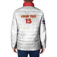 Custom Cape Verde Football Padded Jacket Come On Tubaroes Azuis - White - Wonder Print Shop
