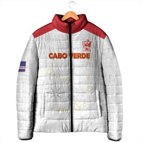Custom Cape Verde Football Padded Jacket Come On Tubaroes Azuis - White - Wonder Print Shop