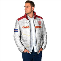 Custom Cape Verde Football Padded Jacket Come On Tubaroes Azuis - White - Wonder Print Shop