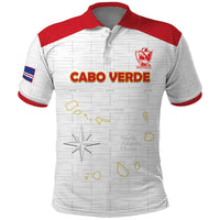 Custom Cape Verde Football Polo Shirt Come On Tubaroes Azuis - White - Wonder Print Shop