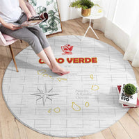 Cape Verde Football Round Carpet Come On Tubaroes Azuis - White - Wonder Print Shop