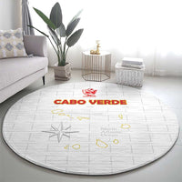 Cape Verde Football Round Carpet Come On Tubaroes Azuis - White - Wonder Print Shop
