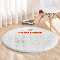 Cape Verde Football Round Carpet Come On Tubaroes Azuis - White - Wonder Print Shop