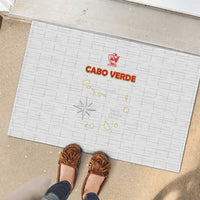 Cape Verde Football Rubber Doormat Come On Tubaroes Azuis - White - Wonder Print Shop