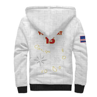 Custom Cape Verde Football Sherpa Hoodie Come On Tubaroes Azuis - White - Wonder Print Shop