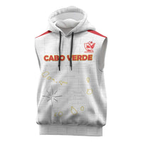 Custom Cape Verde Football Sleeveless Hoodie Come On Tubaroes Azuis - White - Wonder Print Shop