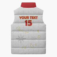 Custom Cape Verde Football Sleeveless Puffer Jacket Come On Tubaroes Azuis - White - Wonder Print Shop