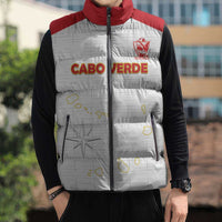 Custom Cape Verde Football Sleeveless Puffer Jacket Come On Tubaroes Azuis - White - Wonder Print Shop