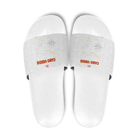 Cape Verde Football Slide Sandals Come On Tubaroes Azuis - White - Wonder Print Shop