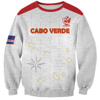 Custom Cape Verde Football Sweatshirt Come On Tubaroes Azuis - White - Wonder Print Shop