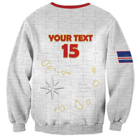 Custom Cape Verde Football Sweatshirt Come On Tubaroes Azuis - White - Wonder Print Shop