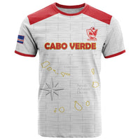 Custom Cape Verde Football T Shirt Come On Tubaroes Azuis - White - Wonder Print Shop