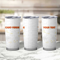 Custom Cape Verde Football Tumbler Cup Come On Tubaroes Azuis - White - Wonder Print Shop